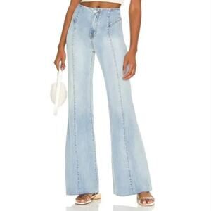 FREE PEOPLE CRVY Wild Honey Flare Jeans Light Wash Sz 32 {NN28}